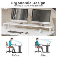 Sikaic 68.9" L Shaped Corner Computer Desk with  Tiltable Drawing Desktop White