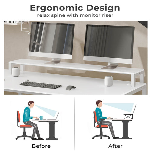 Sikaic 68.9" L Shaped Corner Computer Desk with  Tiltable Drawing Desktop White