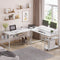 Sikaic 68.9" L Shaped Corner Computer Desk with  Tiltable Drawing Desktop White
