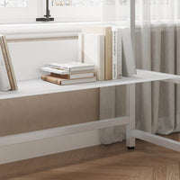 Sikaic 68.9" L Shaped Corner Computer Desk with  Tiltable Drawing Desktop White