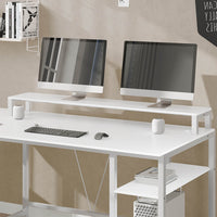 Sikaic 68.9" L Shaped Corner Computer Desk with  Tiltable Drawing Desktop White