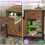 Sikaic 63" L Shaped Convertible Computer Office Desk with Drawer Power Strip Storage Cabinet Rustic Brown