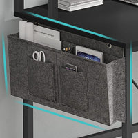 Sikaic L Shaped Reversible Gaming Desk with Power Outlets Keyboard Tray Black