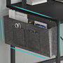Sikaic L Shaped Reversible Gaming Desk with Power Outlets Keyboard Tray Black