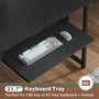 Sikaic L Shaped Reversible Gaming Desk with Power Outlets Keyboard Tray Black