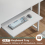 Sikaic L Shaped Reversible Gaming Desk With Power Outlets Keyboard Tray White