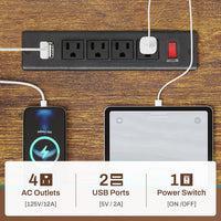 Sikaic L Shaped Reversible Gaming Desk With Power Outlets Keyboard Tray Rustic Brown