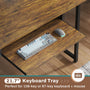 Sikaic L Shaped Reversible Gaming Desk With Power Outlets Keyboard Tray Rustic Brown
