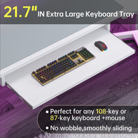 Sikaic 79" L Shaped Carbon Fiber Gaming Desk with 2 Fabric Drawers LED Light Storage Shelf White