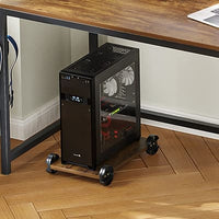 Sikaic 66" L Shaped Corner Two Person Gaming Desk with File Drawer Power Outlet Led Lights Monitor Shelf Rustic Brown