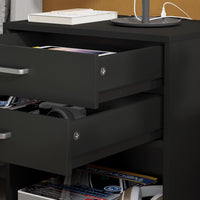 Sikaic 2Pcs Nightstand with Charging Station Drawers Bedside Table Black