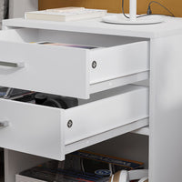 Sikaic 2Pcs Nightstand with Charging Station Drawers Bedside Table White