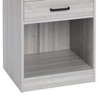 Sikaic 2Pcs Nightstand with Charging Station Drawers Bedside Table Grey