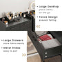 Sikaic Dressers 6 Drawers Dresser Wooden Vertical Large Capacity Storage Chest Black