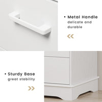 Sikaic Dressers 6 Drawers Dresser Wooden Vertical Large Capacity Storage Chest White