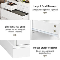 Sikaic Dressers 7 Drawers Dresser With Sturdy Base Storage Cabinet White