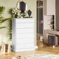 Sikaic Dressers 7 Drawers Dresser With Sturdy Base Storage Cabinet White