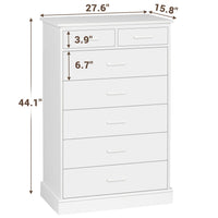 Sikaic Dressers 7 Drawers Dresser With Sturdy Base Storage Cabinet White