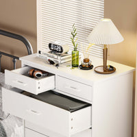 Sikaic Dressers 7 Drawers Dresser With Sturdy Base Storage Cabinet White
