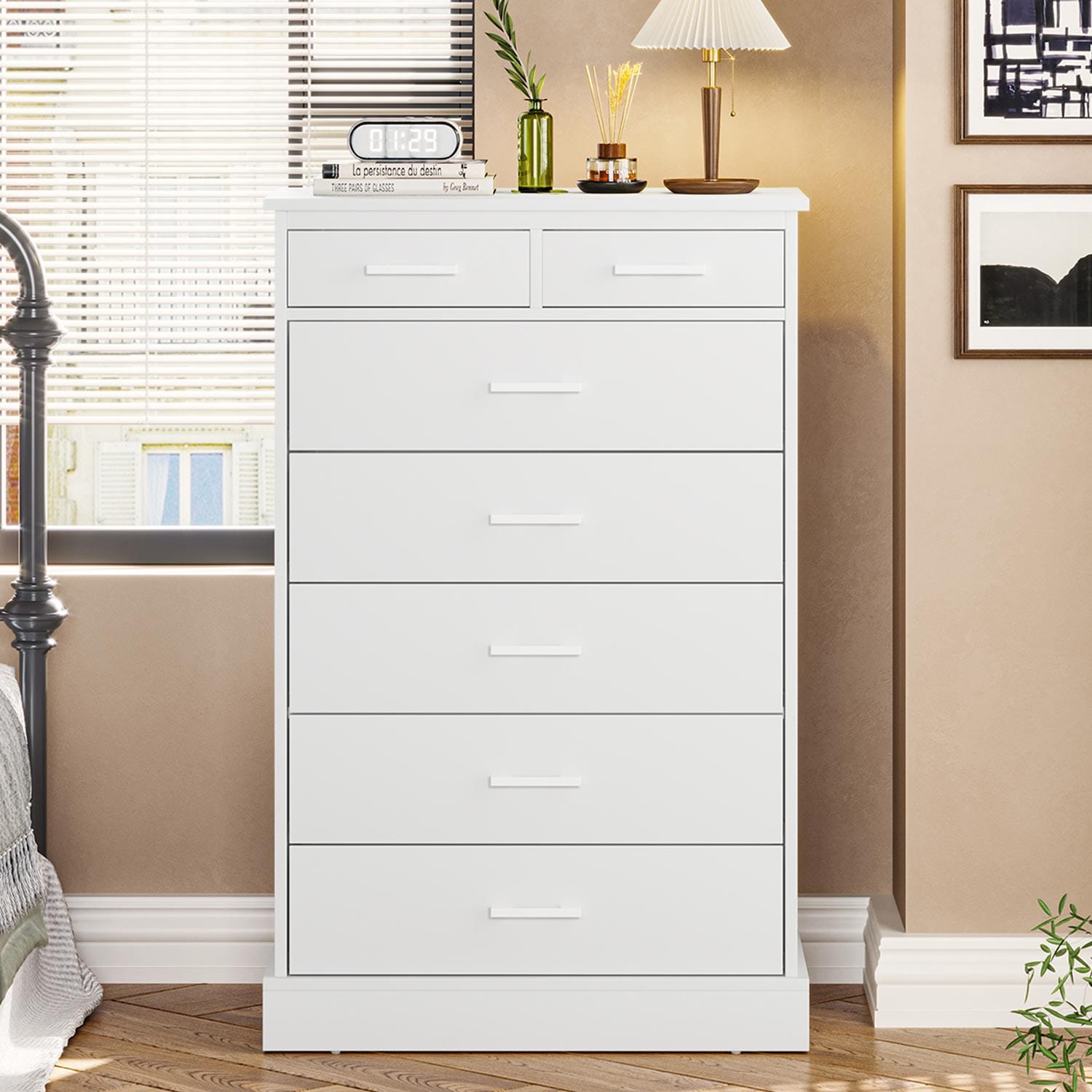 Sikaic 7 Drawers Dresser White Sikaic 7 Drawers Dresser White