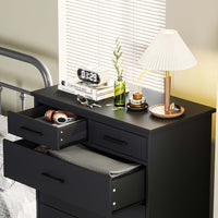 Sikaic Dressers 7 Drawers Dresser With Sturdy Base Storage Cabinet Black