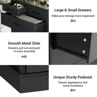 Sikaic Dressers 7 Drawers Dresser With Sturdy Base Storage Cabinet Black