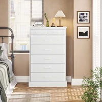 Sikaic Dressers 7 Drawers Dresser With Sturdy Base Storage Cabinet White