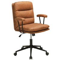 Sikaic Office Chairs Leather Office Chair with Arms Adjustable Back 40° Brown