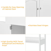 Sikaic Storage Cabinets & Lockers Multifunctional Storage Cabinet with Microwave Space Drawer White