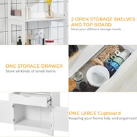 Sikaic Storage Cabinets & Lockers Multifunctional Storage Cabinet with Microwave Space Drawer White