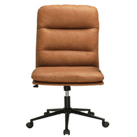 Sikaic Office Chairs Leather Office Chair with Arms Adjustable Back 40° Brown