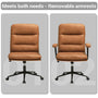 Sikaic Office Chairs Leather Office Chair with Arms Adjustable Back 40° Brown