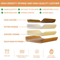 Sikaic Office Chairs Armless Leather Office Chair with Wheels 40° Tiltable Backrest Brown