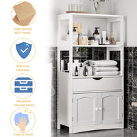 Sikaic Storage Cabinets & Lockers Multifunctional Storage Cabinet with Microwave Space Drawer White