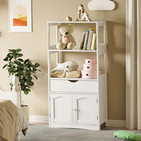 Sikaic Storage Cabinets & Lockers Multifunctional Storage Cabinet with Microwave Space Drawer White