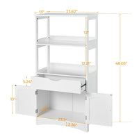 Sikaic Storage Cabinets & Lockers Multifunctional Storage Cabinet with Microwave Space Drawer White