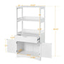 Sikaic Storage Cabinets & Lockers Multifunctional Storage Cabinet with Microwave Space Drawer White