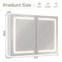 Sikaic Medicine Cabinet Lighted Double Doors Medicine Cabinet with Touch Switch Mirrors and Storage Adjustable Shelves White