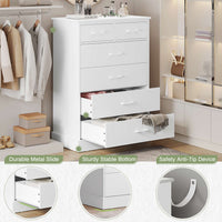 Sikaic Drawers Dresser 6 Drawers Dresser Wood Storage Clothes Organizer White