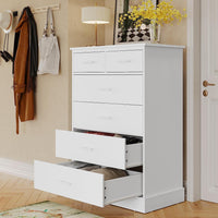 Sikaic Drawers Dresser 6 Drawers Dresser Wood Storage Clothes Organizer White