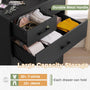 Sikaic Drawers Dresser 6 Drawers Dresser Wood Storage Clothes Organizer Black