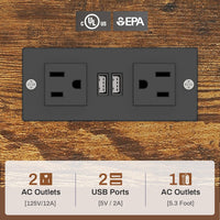 Sikaic Computer Desk 63 Inches L Shaped Corner Computer Desk with 5 Drawer Power Outlet Monitor Shelf Storage Cabinet Brown