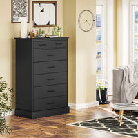 Sikaic Dressers 7 Drawers Dresser With Sturdy Base Storage Cabinet Black