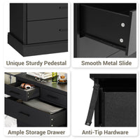 Sikaic Dressers 7 Drawers Dresser With Sturdy Base Storage Cabinet Black