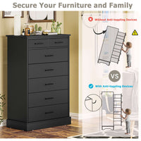 Sikaic Dressers 7 Drawers Dresser With Sturdy Base Storage Cabinet Black