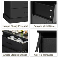 Sikaic Dressers 5 Drawers Dresser with Sturdy Base Storage Cabinet Black