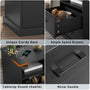 Sikaic Nightstand Nightstand with Charging Station 2 Storage Drawer and Open Cubby Black