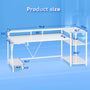 Sikaic Gaming Desk 70.8 Inches Large PC Gamer Gaming Desk with LED Lights Storage Shelves Monitor Stand Power Outlets and Cup Holder White