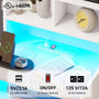 Sikaic Nightstand LED Nightstand with Bookshelf Charging Station White