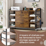 Sikaic File Cabinet 44 Inches File Cabinet with 2 Drawer Lock Power Strip Rustic Brown